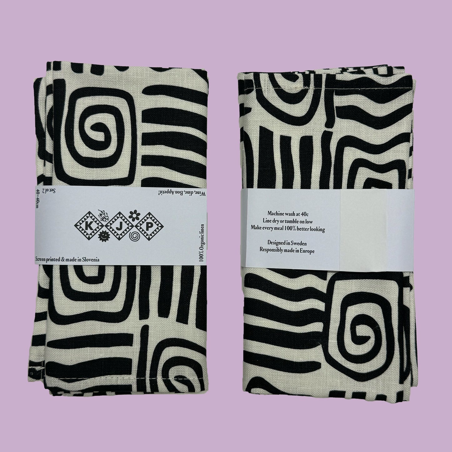 NAPKIN - Athena / Black (Set of 2)