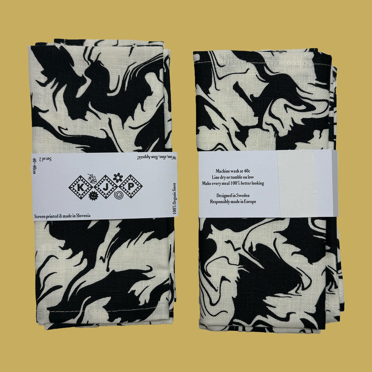 NAPKIN - Gilbert / Black (Set of 2)