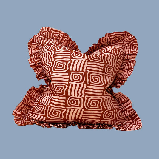 SAMPLE SALE - Athena pillow in ruffled brick