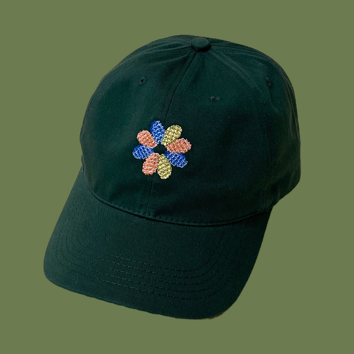 Embroidered cap 03 / Forest Green