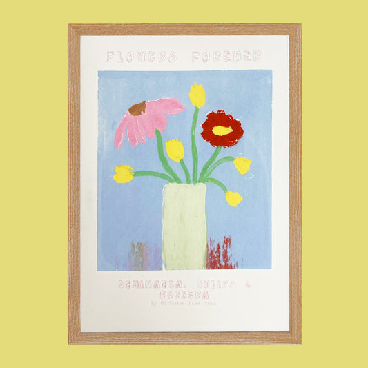 Gicleé Print - Echinacea, Tulips & Gerbera