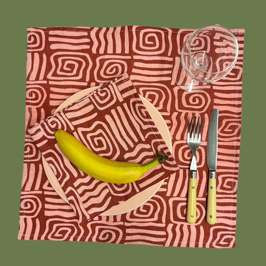 NAPKIN - Athena / Brick (Set of 2)
